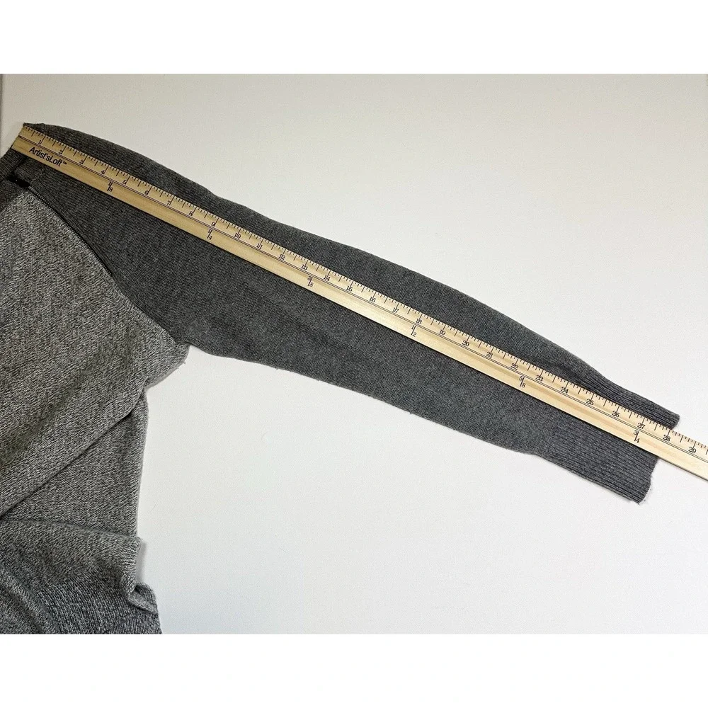 Banana Republic Women's Merino Wool Blend Gray Zipper Raglan Sweater‎ LARGE